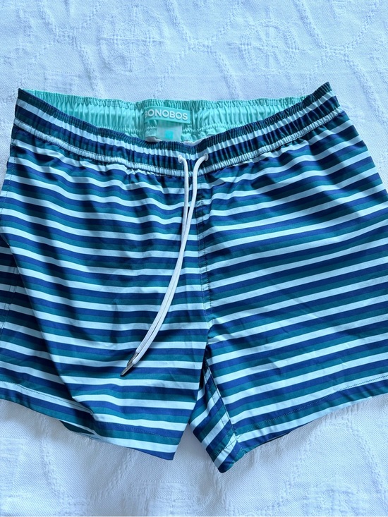 Bonobos Other - Bonobos Striped Navy and Aqua Swim Trunks